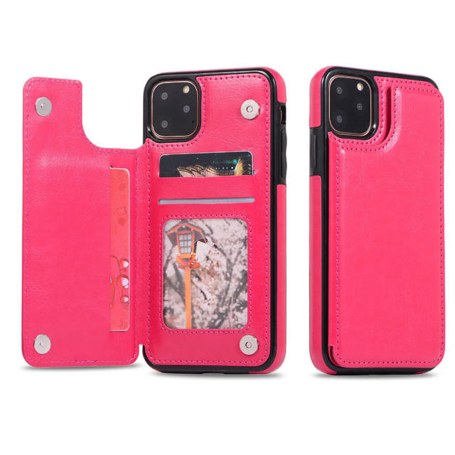 Wallet Case with Card Holder for iPhone 13 - PU Leather Kickstand Card Slots Case Double Magnetic Clasp Shockproof Cover