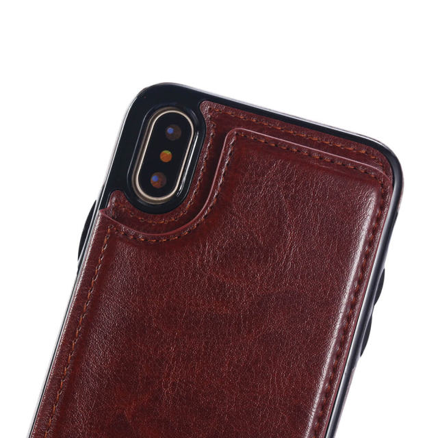 Wallet Case with Card Holder for iPhone 13 - PU Leather Kickstand Card Slots Case Double Magnetic Clasp Shockproof Cover