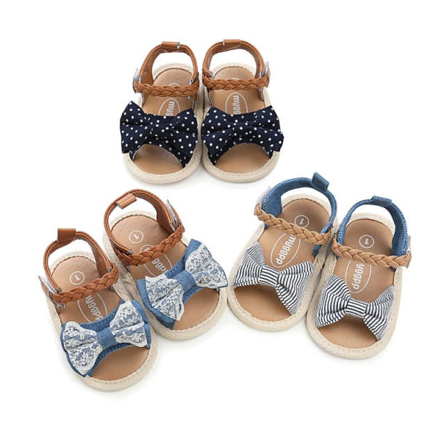 Baby Girl Shoes Infant Canvas Bowknot Kids Beach Baby Walking Shoes