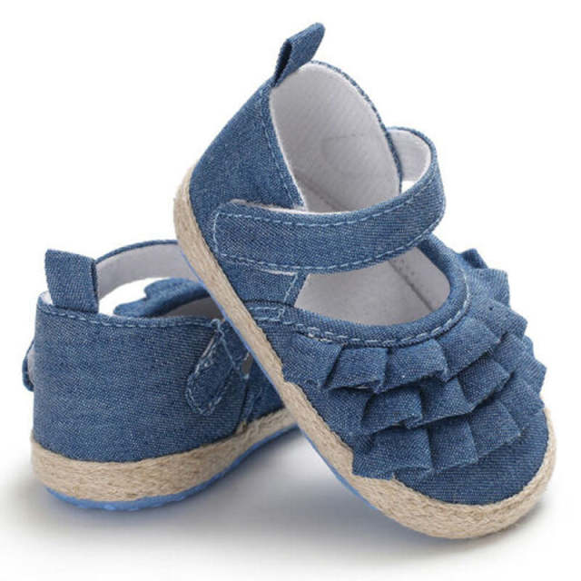 Newborn Baby Girl Soft Crib Shoes Prewalker Anti-slip Canvas Shoes