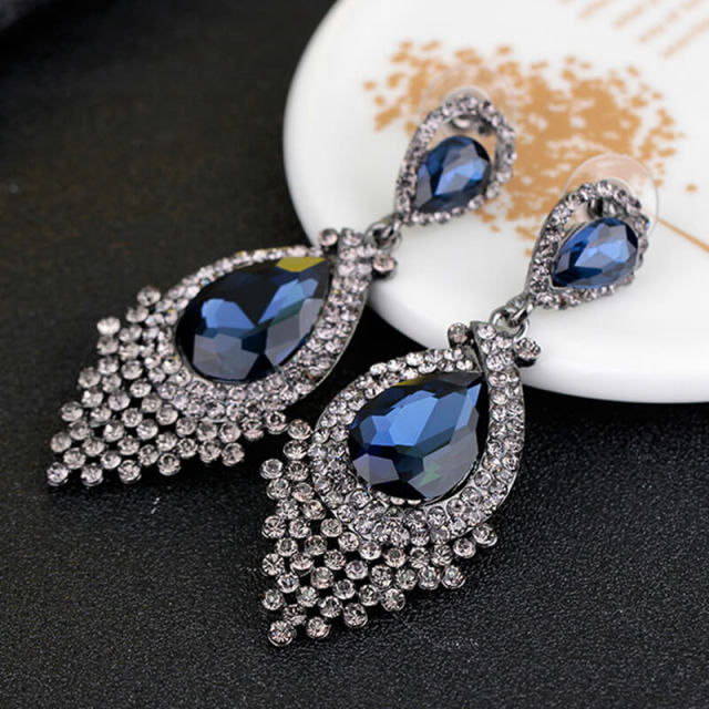 Dangle Teardrop Earrings for Women Girls Best Gift Rhinestone Earrings for Bridal Bridesmaid for Wedding Party