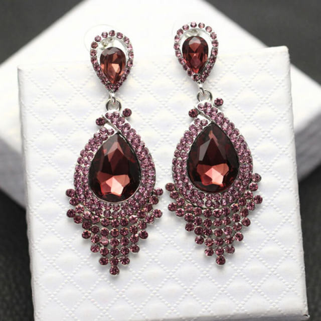 Dangle Teardrop Earrings for Women Girls Best Gift Rhinestone Earrings for Bridal Bridesmaid for Wedding Party