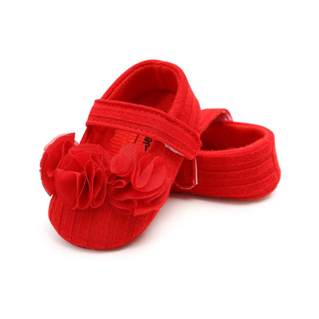 Toddler Baby Girl Shoes Comfort Cotton Flower Infant First Walker Shoes