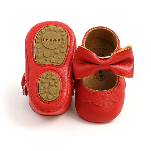 Infant Girls Leather Shoes Baby Boy Rubber Sole Anti-slip Moccasins