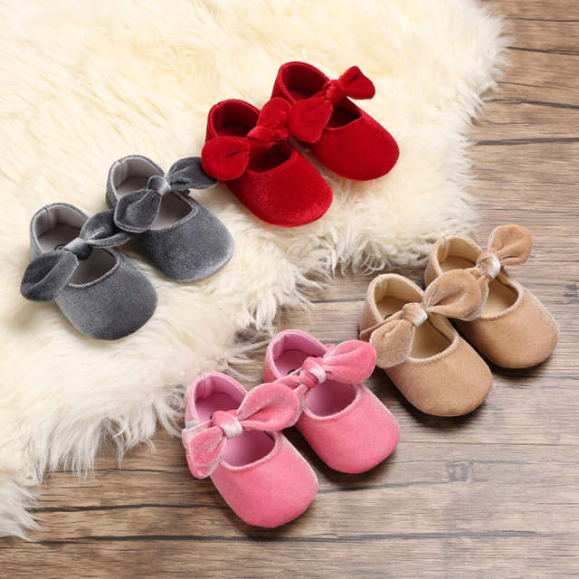 Baby Girl Bowknot Newborn Shoes First Walkers Toddler Prewalker 0-18M