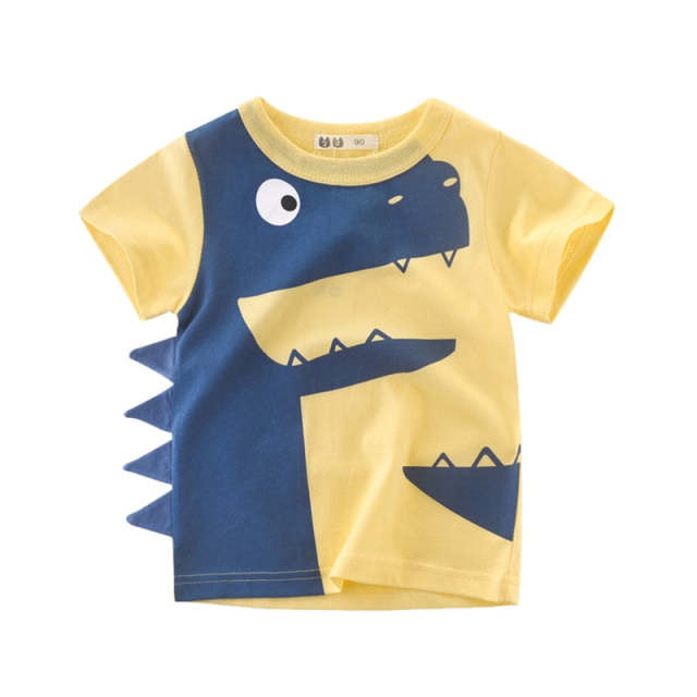 Baby Boys Summer T-Shirts Kids Toddler Cartoon Dinosaur Print Cotton Tee