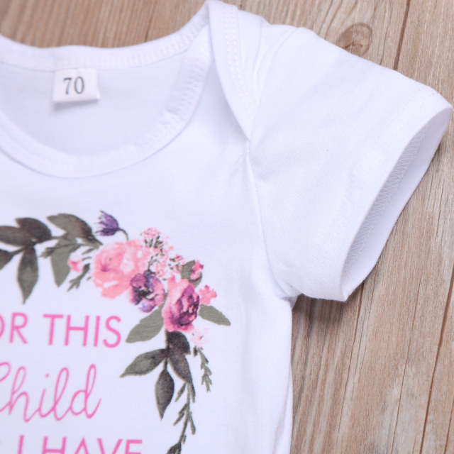 Summer Baby Girls Toddler Romper Tops + Skirt Tutu 2PCS Clothes Set