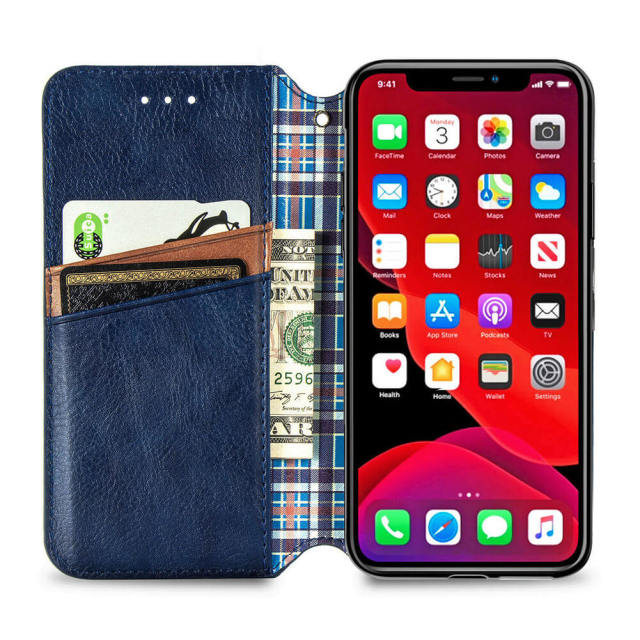 Case for iPhone 13 Pro Wallet Case - PU Leather Magnetic Case and Card Holder - Flip Folio Back Cover Cell Phone Case - Kickstand Shockproof Leather Case for iPhone 12