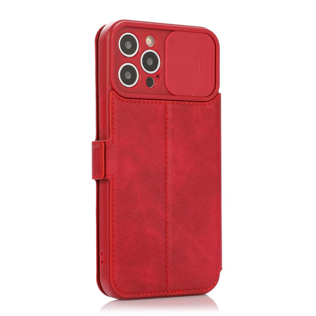 Case for iPhone 13 Case Magnetic PU Leather Stand Flip Cover with TPU Shockproof Interior Case and Card Slot Folio Case Compatible with iPhone 12