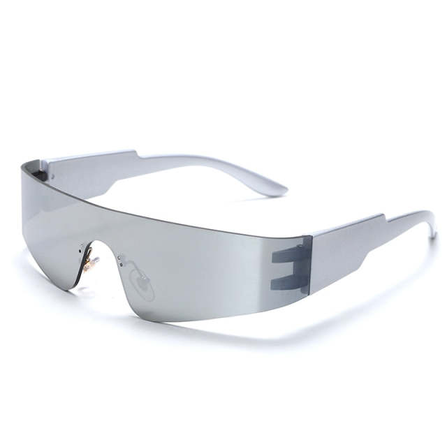 Oversized Rimless Sunglasses For Women Fashion Men Punk Sports Eyewear UV400