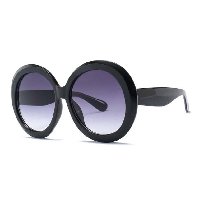 Women Fashion Round Sunglasses Vintage Oversized Framed Mirror Shades Eyewear UV400