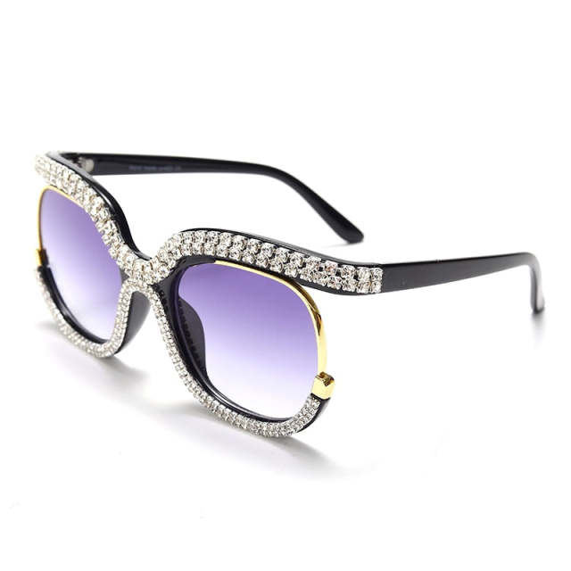 Diamond Sunglasses Retro Square Frames Men Women UV400 Eyeglasses Fashion Eyewear