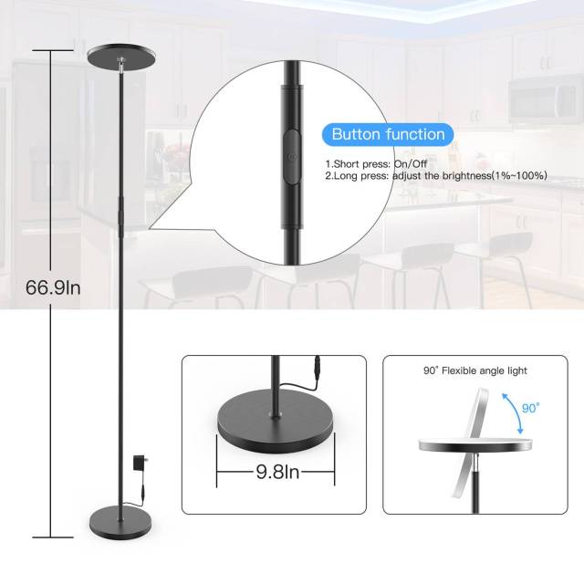 Smart Floor Lamp 24W WIFI Modern Adjustable LED Floor Lamp