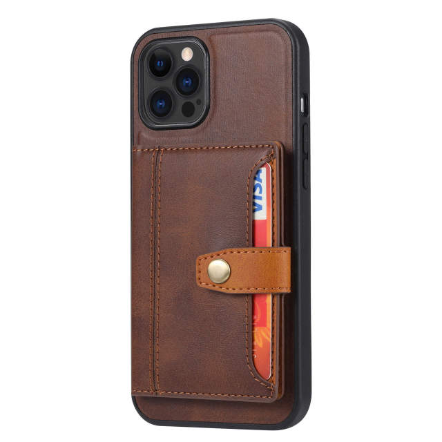 Compatible with iPhone 13 Pro Max Case Wallet with Card Holder, PU Leather Buttons Flip Shockproof Protective Cover for iPhone 12