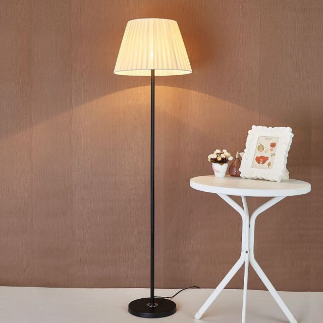 Floor Lamp With Pleated Shade For Bedroom Modern Simple Living Room Bedside Standing Lamp Foot Switch 61 Inch