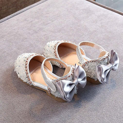 Girls Summer Shoes Crystal Bow Princess Rhinestone Sandals Pu Leather