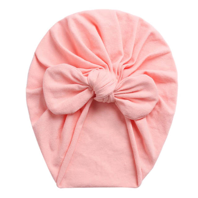 Baby Turban Hats Infant Bows Headband Hats Soft Cotton Turban 0-24M