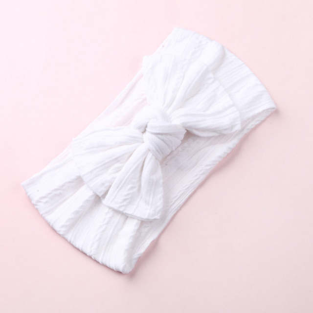 Solid Baby Girl Nylon Headbands Infant Bow Head Wrap Hair Accessories