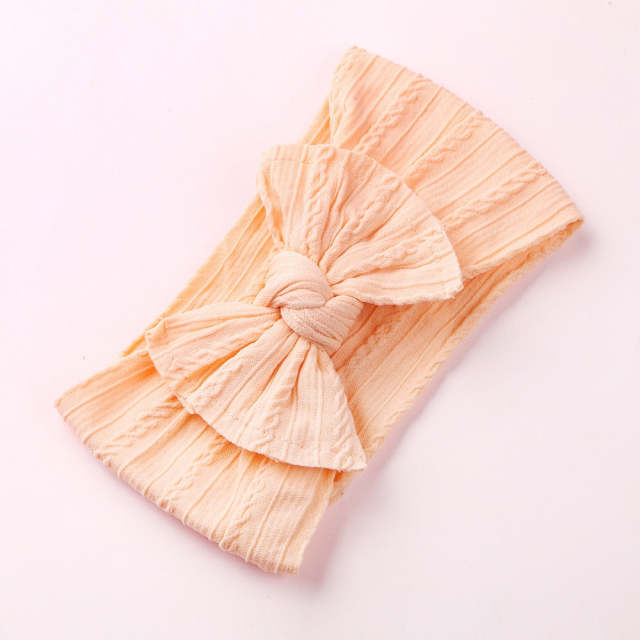 Solid Baby Girl Nylon Headbands Infant Bow Head Wrap Hair Accessories