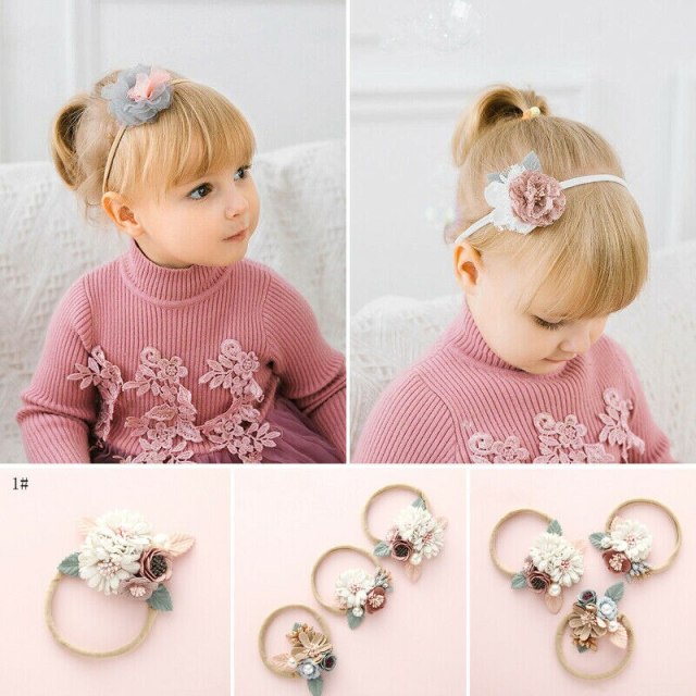 Baby Flowers Elastic Headband Princess Headbands Child Kids Cute Gifts