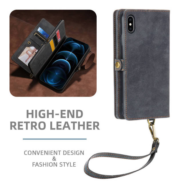 Case for iPhone 13 Pro - PU Leather 2 in 1 Detachable Magnetic Flip Cover with Card Slots Wallet Case