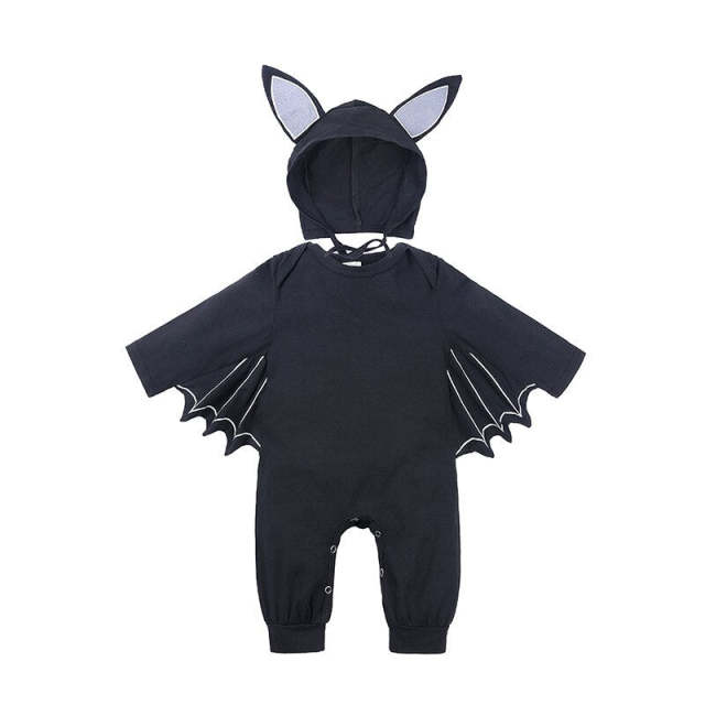 Baby Boys Halloween Bat Cosplay Costume Newborn Infant Jumpsuit+Hat Set