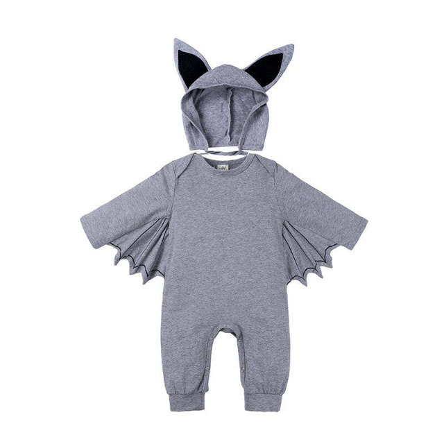 Baby Boys Halloween Bat Cosplay Costume Newborn Infant Jumpsuit+Hat Set