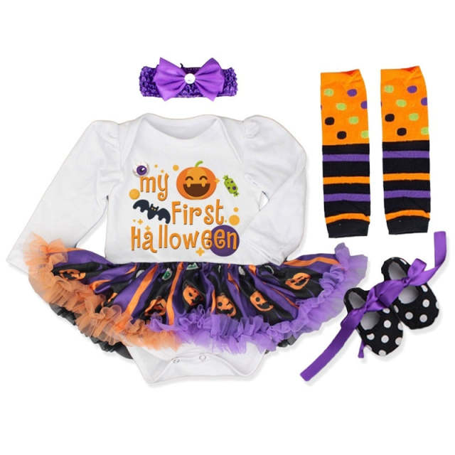 Baby Girl Halloween Dress Tutu 4pcs Clothing Sets Festival Costumes