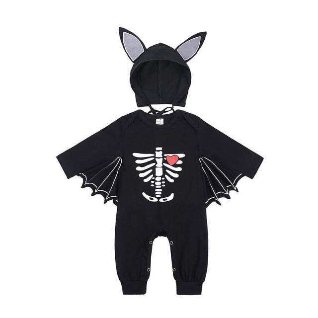 Halloween Cosplay Bat Costume Baby Boys Girls Bodysuit Pumpkin Romper