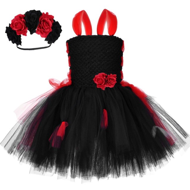 Zombie Bride Halloween Costume for Girls Kids Carnival Party Tutu Dress