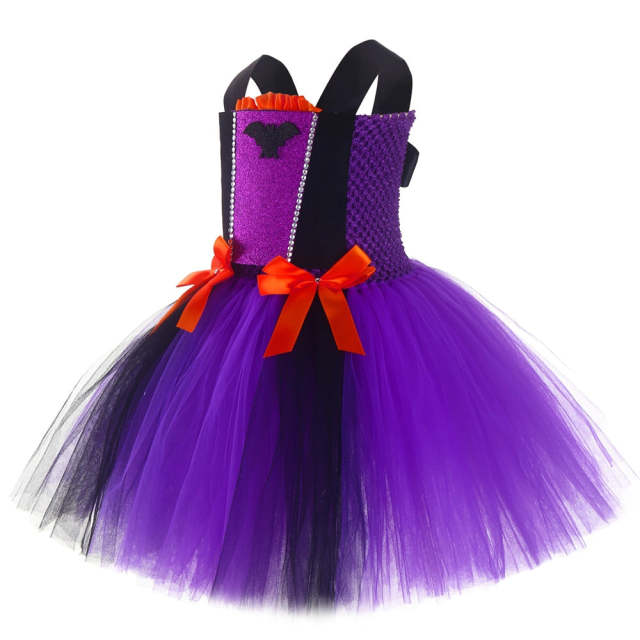 Vampire Bat Halloween Costumes for Girls Witch Tutu Dress Party Outfit