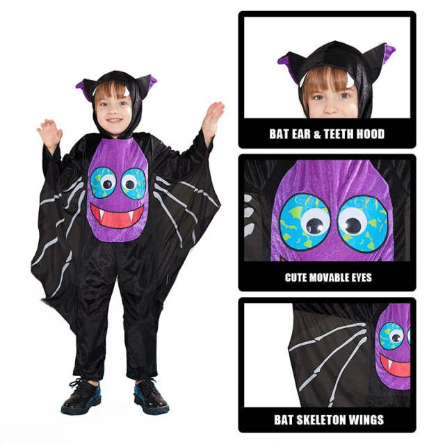 Halloween Costume For Kids Bat Cosplay Toddler Vampire Black Costume