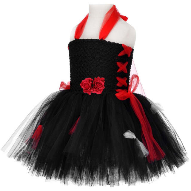 Zombie Bride Halloween Costume for Girls Kids Carnival Party Tutu Dress