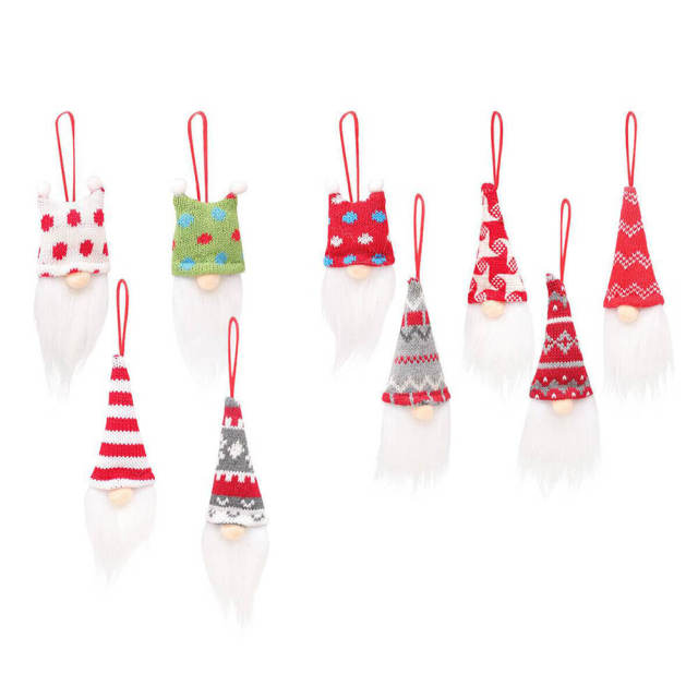 Christmas Decorations Tree Ornaments Gnomes Set of 9  Mini Plush Decorative Hanging Elf Dolls Indoor Christmas Decor Home Holiday