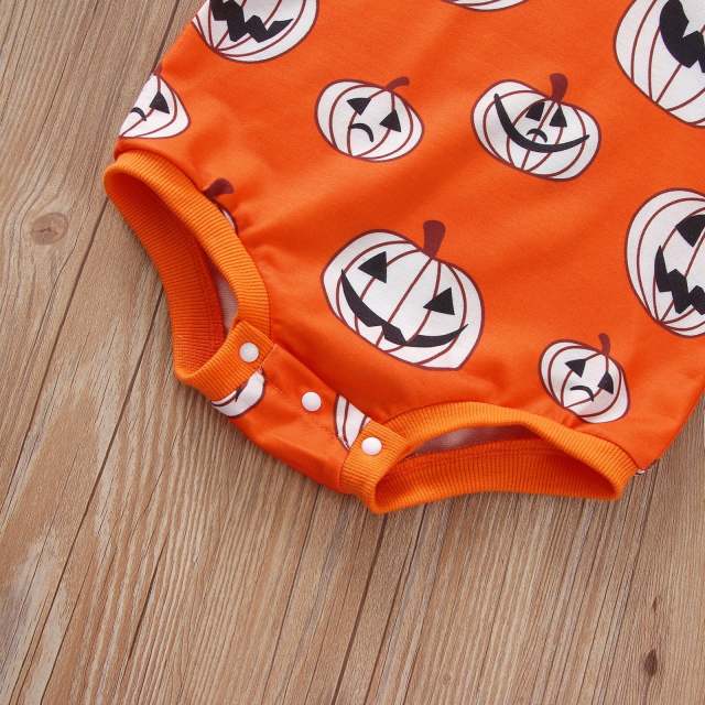 Baby Girl Boy Halloween Days Lovely Romper Pumpkin Printing Long Sleeve