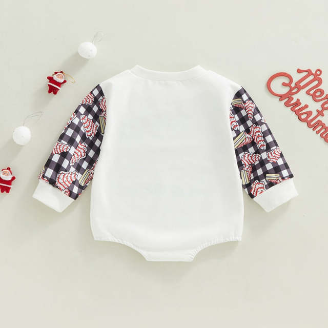 Christmas Jumpsuit For Baby Boy Girl Long Sleeve Santa Tree Print Romper