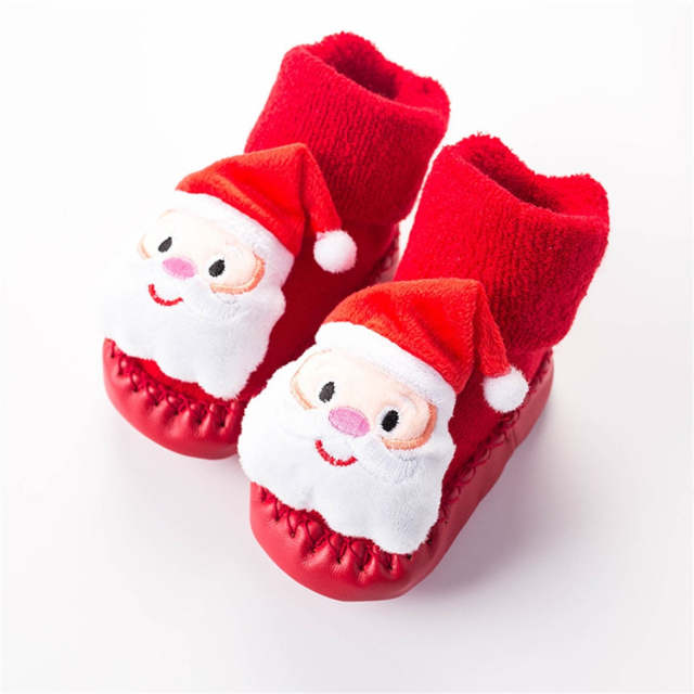 Christmas Doll Baby Socks Newborn Keep Warm Non-Slip Floor Socks Shoes