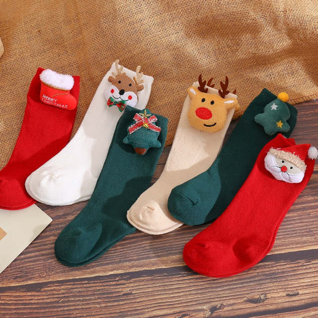 Socks Baby Accessories Girl Boy Christmas Animal Decor Cotton Long Socks