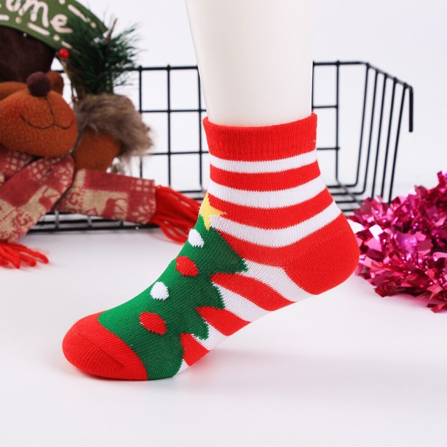 5Pairs Christmas Socks New Year Baby Boys Girls Winter Cotton Floor Socks