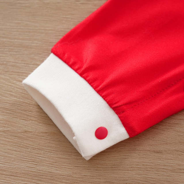 0-18M Baby Boy Christmas Santa Claus Print Red Long-sleeve Jumpsuit