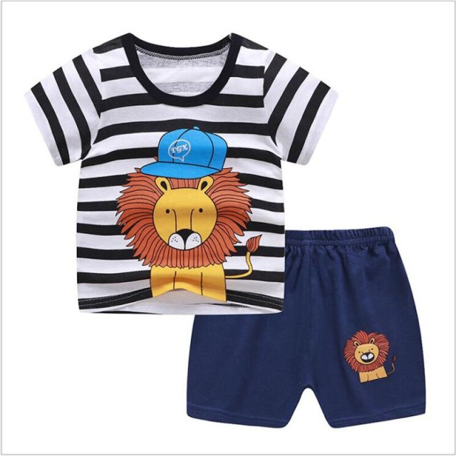 Summer Clothing Sets For Baby Boys Cotton T-shirt+Shorts Outfits Set