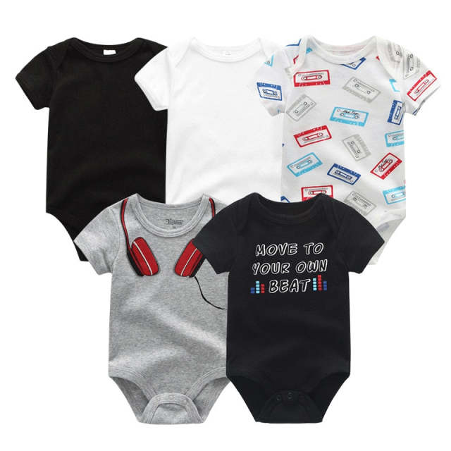 Unisex NewBorn Bodysuits 5 Pces Baby Boy Girl Clothes Summer Clothes Set