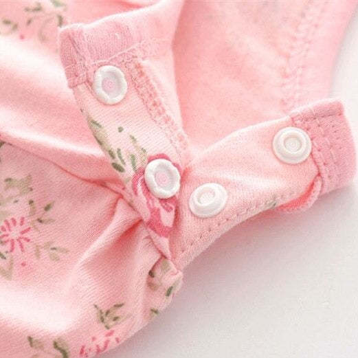 Cotton Floral Baby Bodysuits Summer Newborn Girls Clothing Jumpsuit