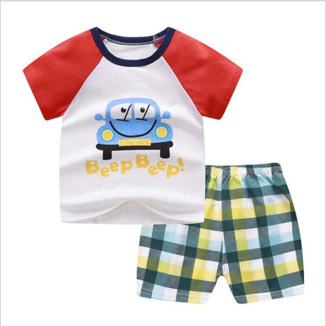 Baby Boy Summer Clothing Sets Infant Cotton T-shirt+Pants Outfits  Clothes