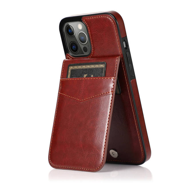 iPhone 14 Case Wallet with Credit Card Holder, PU Leather Magnetic Clasp Kickstand Protective Cover for Apple