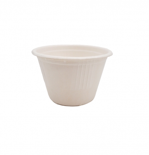 120ml / 4oz ф3.07" H1.89" 5g Bagasse Biodegradable Compostable Small Dipping Sauce Cup with Lid