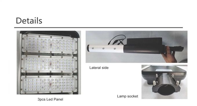 Détails du lampadaire solaire