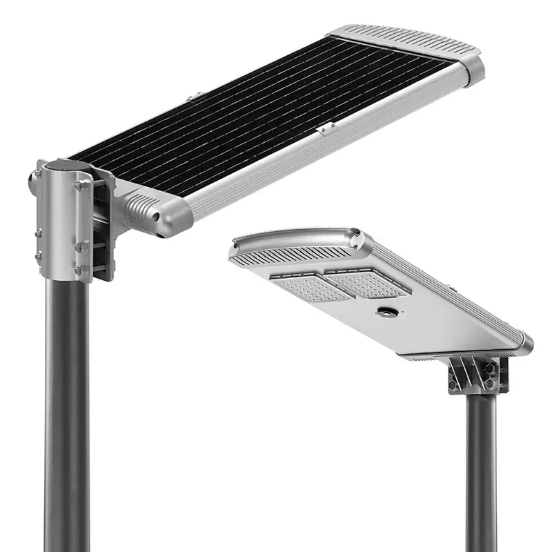 Aluminum IP65 Outdoor Lamp Smart Motion Sensor All In One LED Solar Street Light
