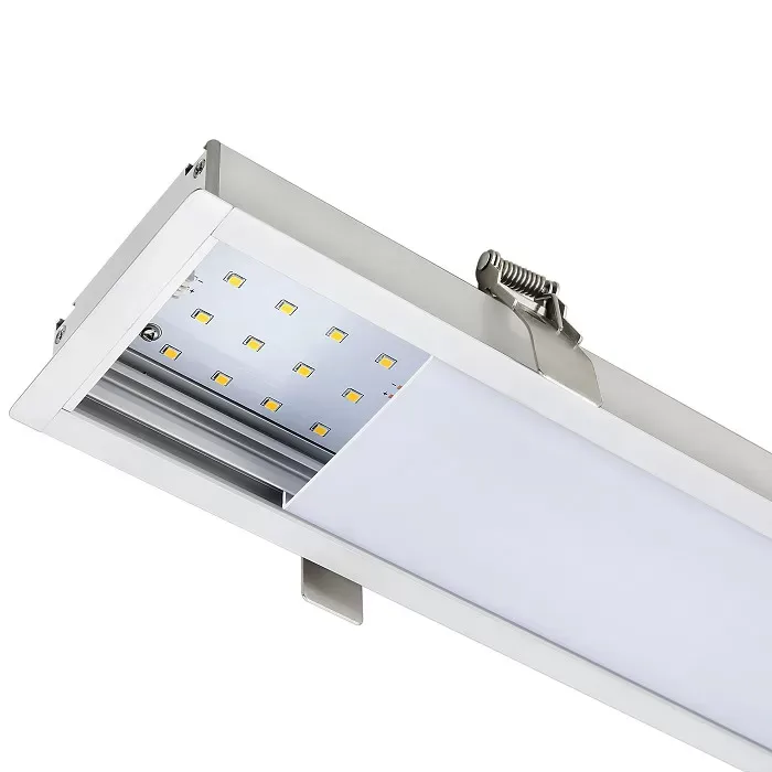 Minimalist Style Indoor Lighting For Office Shop Gallery 20w Aluminium Profile Recessed Led Linear Light