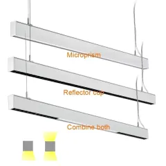 Commercial Exhibition Lighting 20W Suspended LED Linear Strip Light Pendant Fixture